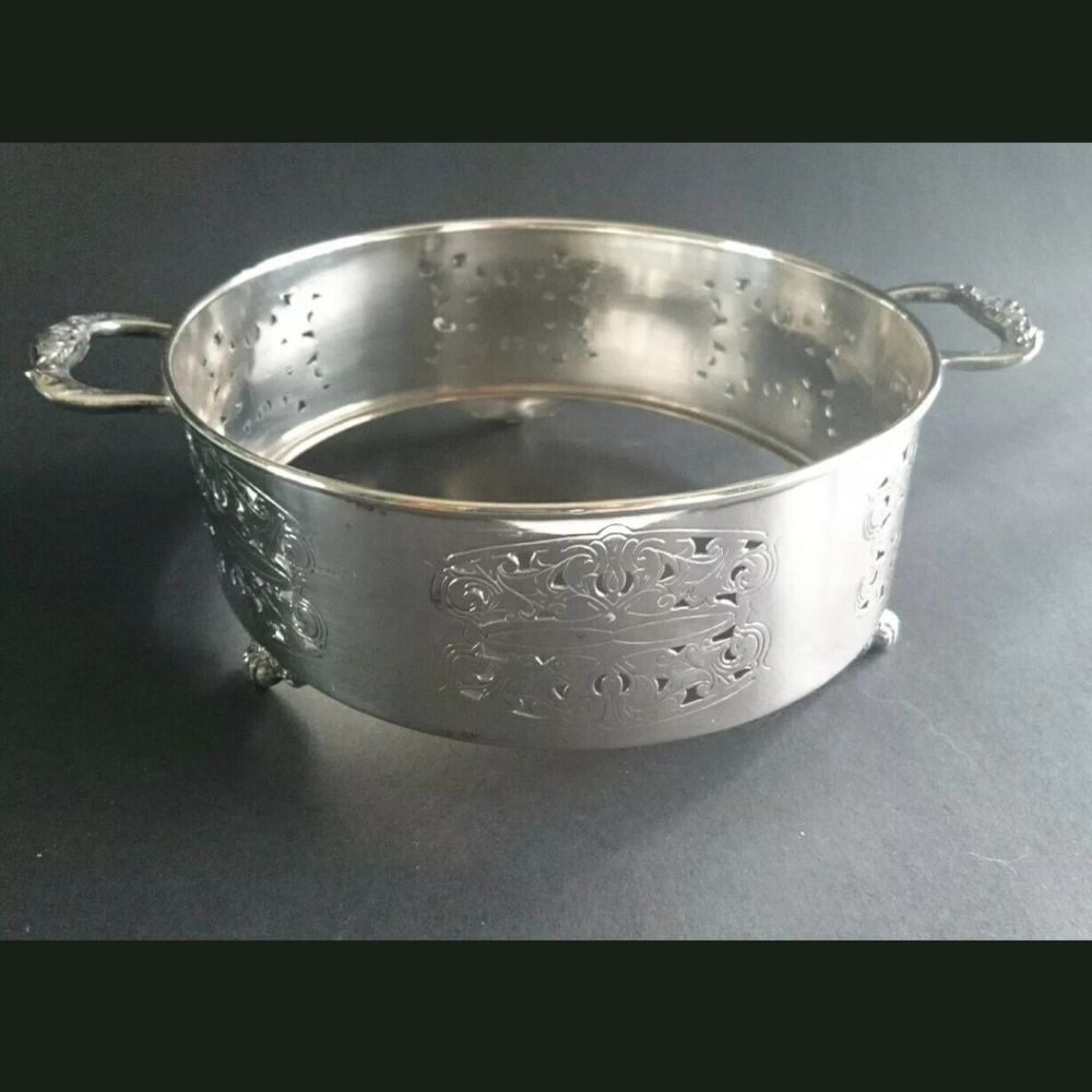 S.P Silver Plated Pierced Casserole Dish Holder
